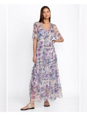 Johnny Was Glinda Silk Maxi Dress W/slip